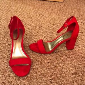Red “Sandy” heels